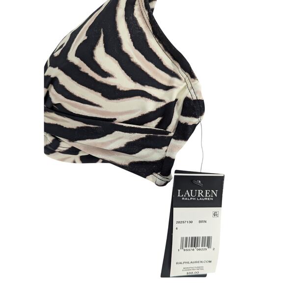 Ralph Lauren Swim Bikini Top Zebra Print Size 4 - Picture 7 of 11